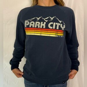 Park City Utah Navy Graphic Crewneck Sweatshirt